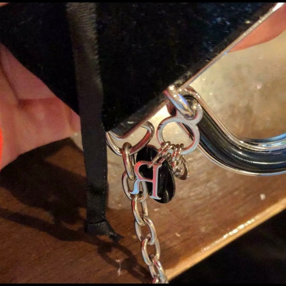 DIOR CHARM MIRROR BLACK SILVER METAL BAG LADY DIOR GLOSS Novelty Bag Charm - Picture 2 of 11